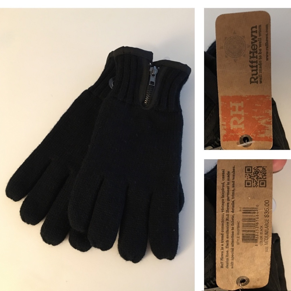 Ruff Hewn NWT Gloves medium/large in black
